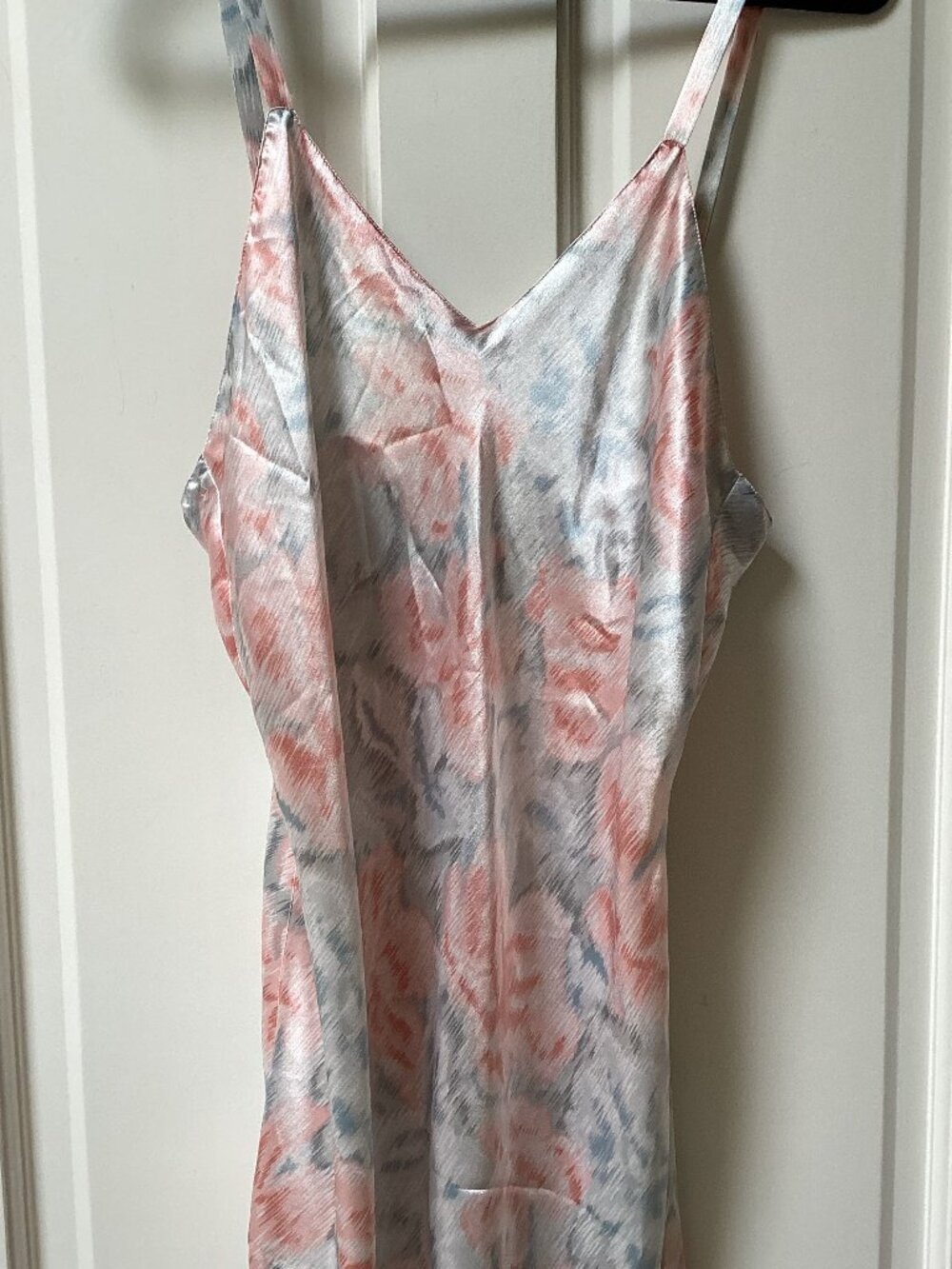 Faye Pink and Blue Slip Midi Dress/Nightgown, size large